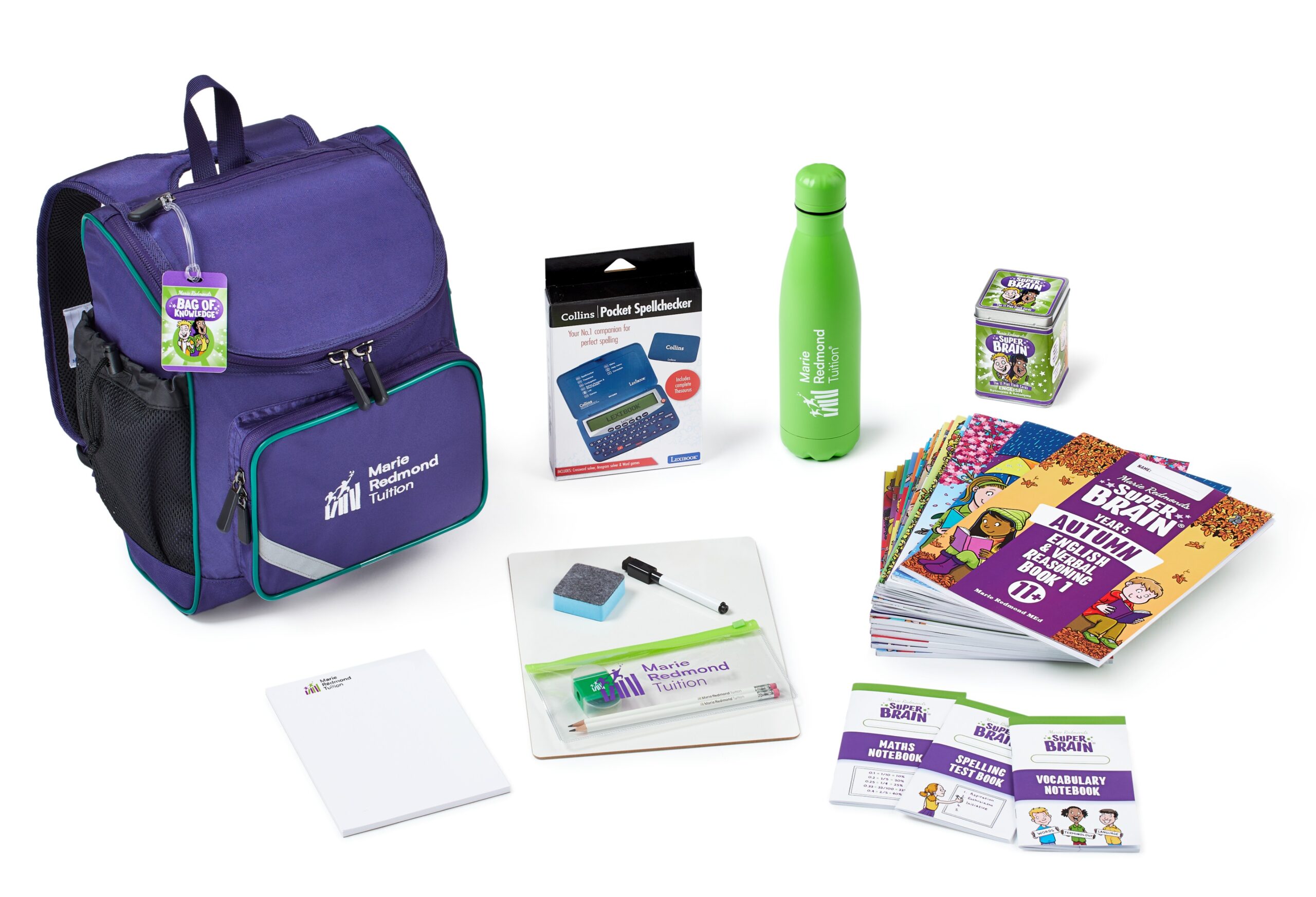 Purple rucksack for students on our 11+ courses in Beaconsfield